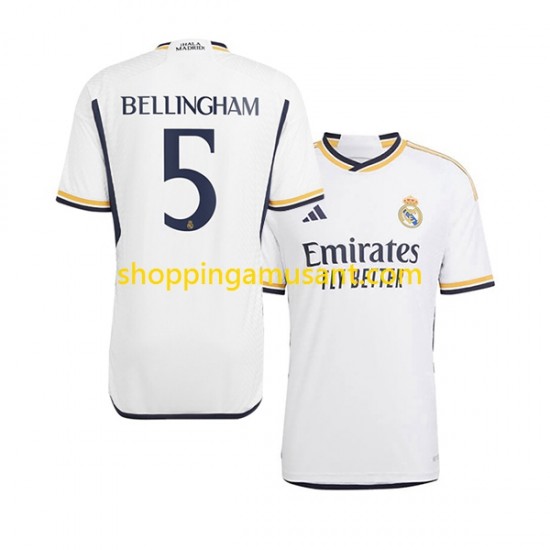 Maillot de Foot Real Madrid Jude Bellingham 5 Homme Domicile 2023-2024 Manche Courte