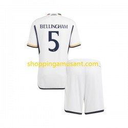 Maillot de Foot Real Madrid Jude Bellingham 5 Enfant Domicile 2023-2024 Manche Courte