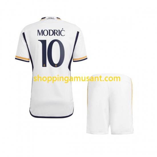 Maillot de Foot Real Madrid Modrić 10 Enfant Domicile 2023-2024 Manche Courte