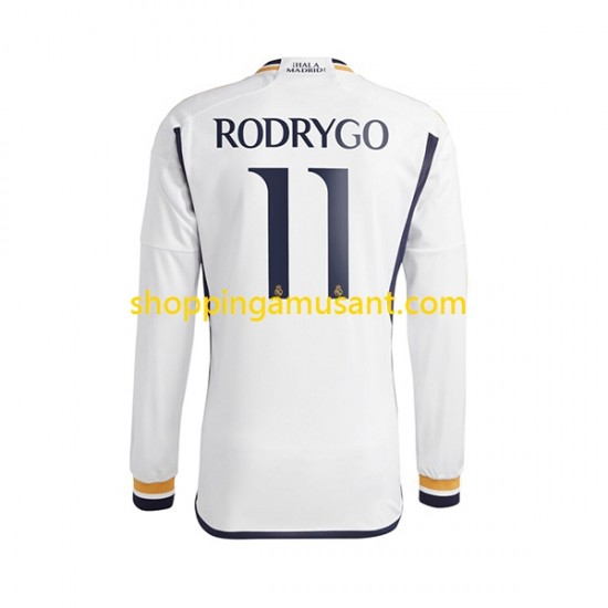 Maillot de Foot Real Madrid Rodrygo Goes 11 Homme Domicile 2023-2024 Manche Longue
