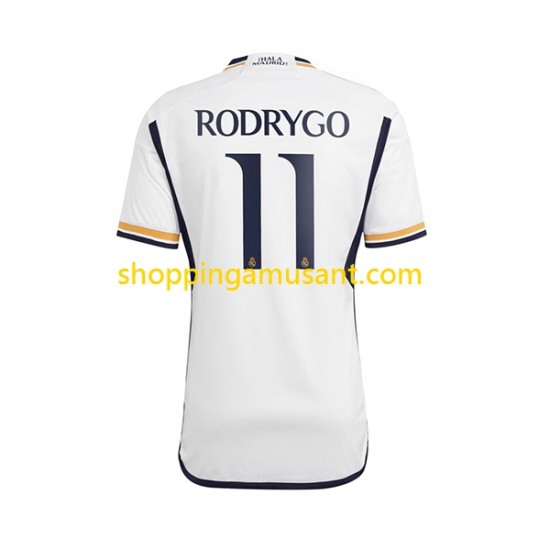 Maillot de Foot Real Madrid Rodrygo Goes 11 Homme Domicile 2023-2024 Manche Courte