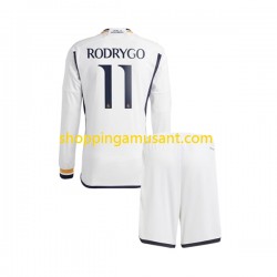 Maillot de Foot Real Madrid Rodrygo Goes 11 Enfant Domicile 2023-2024 Manche Longue
