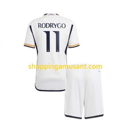 Maillot de Foot Real Madrid Rodrygo Goes 11 Enfant Domicile 2023-2024 Manche Courte