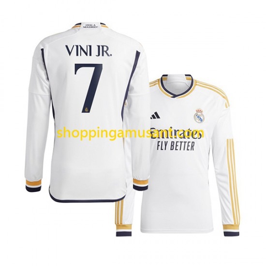 Maillot de Foot Real Madrid Vinicius Junior 7 Homme Domicile 2023-2024 Manche Longue