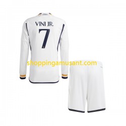 Maillot de Foot Real Madrid Vinicius Junior 7 Enfant Domicile 2023-2024 Manche Longue