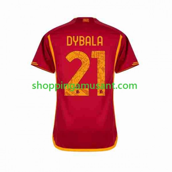 Maillot de Foot AS Rome Paulo Dybala 21 Homme Domicile 2023-2024 Manche Courte