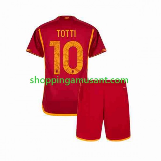 Maillot de Foot AS Rome Totti 10 Enfant Domicile 2023-2024 Manche Courte