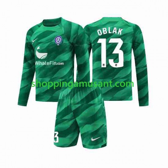 Maillot de Foot Atlético Madrid Jan Oblak 13 Gardien Enfant Extérieur 2023-2024 Manche Longue