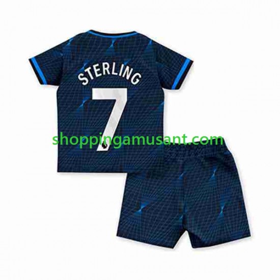 Maillot de Foot Chelsea Raheem Sterling 7 Enfant Extérieur 2023-2024 Manche Courte