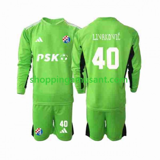Maillot de Foot Dinamo Zagreb Livakovic 40 Gardien Enfant Domicile 2023-2024 Manche Longue