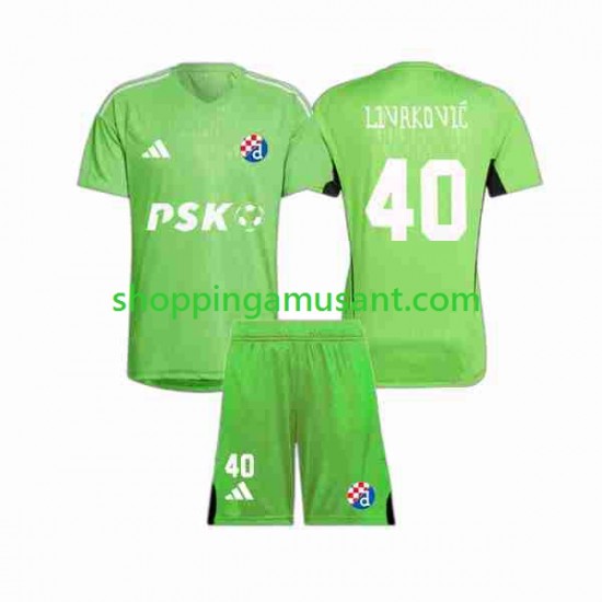 Maillot de Foot Dinamo Zagreb Livakovic 40 Gardien Enfant Domicile 2023-2024 Manche Courte