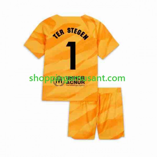 Maillot de Foot FC Barcelone Ter Stegen 1 Gardien Enfant 4ème 2023-2024 Manche Courte