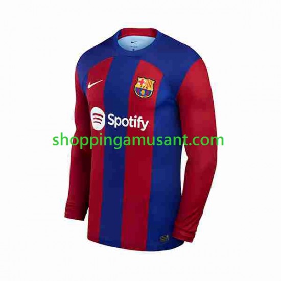 Maillot de Foot FC Barcelone Homme Domicile 2023-2024 Manche Longue