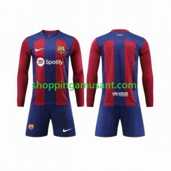 Maillot de Foot FC Barcelone Enfant Domicile 2023-2024 Manche Longue