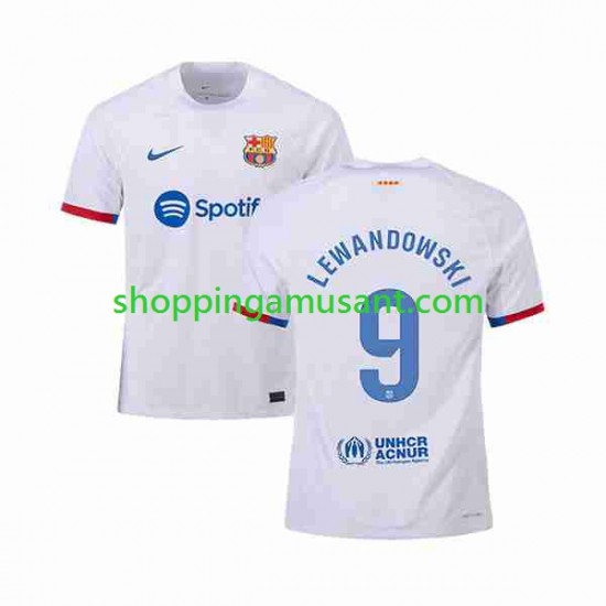 Maillot de Foot FC Barcelone LEWANDOWSKI 9 Homme Extérieur 2023-2024 Manche Courte