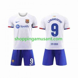 Maillot de Foot FC Barcelone LEWANDOWSKI 9 Enfant Extérieur 2023-2024 Manche Courte