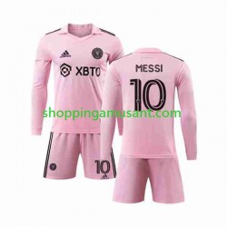 Maillot de Foot InterMiami Lionel Messi 10 Enfant Domicile 2023-2024 Manche Longue