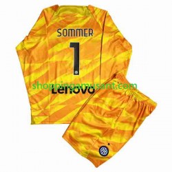 Maillot de Foot Inter Milan Sommer 1 Gardien Enfant Domicile 2023-2024 Manche Longue
