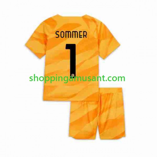 Maillot de Foot Inter Milan Sommer 1 Gardien Enfant Domicile 2023-2024 Manche Courte