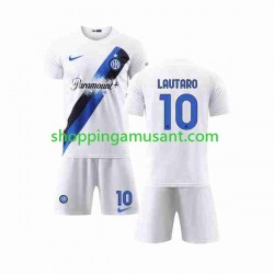 Maillot de Foot Inter Milan Lautaro Martinez 10 Enfant Extérieur 2023-2024 Manche Courte