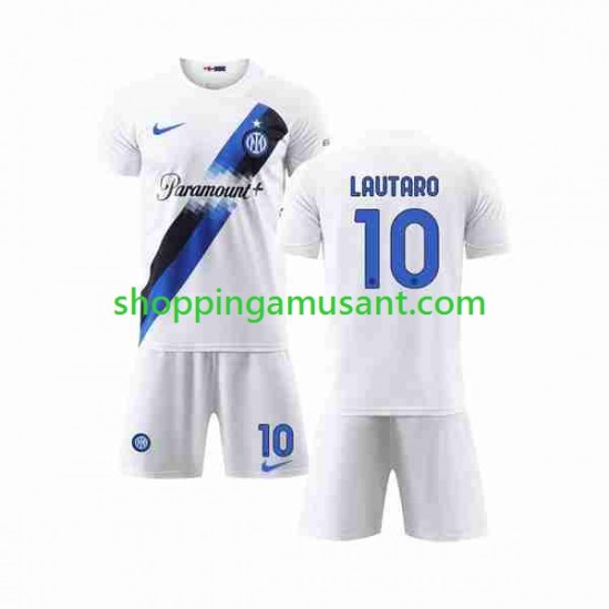 Maillot de Foot Inter Milan Lautaro Martinez 10 Enfant Extérieur 2023-2024 Manche Courte