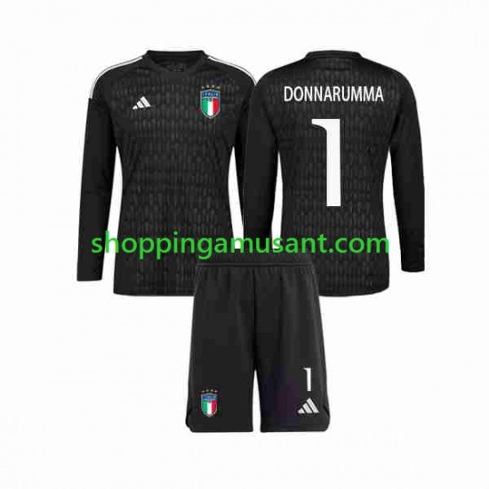 Maillot de Foot Italie Donnarumma 1 Gardien Enfant Extérieur 2023 Manche Longue