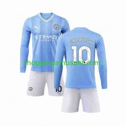 Maillot de Foot Manchester City Grealish 10 Enfant Domicile 2023-2024 Manche Longue