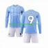 Maillot de Foot Manchester City Haaland 9 Enfant Domicile 2023-2024 Manche Longue