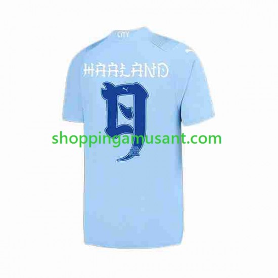 Maillot de Foot Manchester City Haaland 9 Special Printing Homme Domicile 2023-2024 Manche Courte