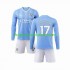 Maillot de Foot Manchester City Kevin De Bruyne 17 Enfant Domicile 2023-2024 Manche Longue
