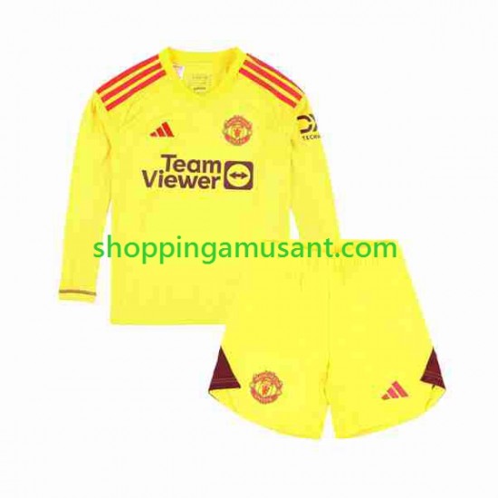 Maillot de Foot Manchester United Gardien Enfant Domicile 2023-2024 Manche Longue