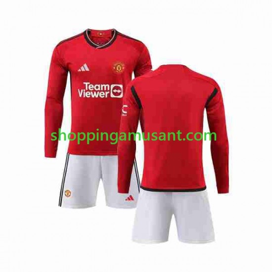Maillot de Foot Manchester United Enfant Domicile 2023-2024 Manche Longue