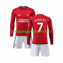 Maillot de Foot Manchester United Ronaldo 7 Enfant Domicile 2023-2024 Manche Longue