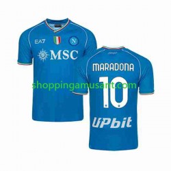 Maillot de Foot Naples Maradona 10 Homme Domicile 2023-2024 Manche Courte