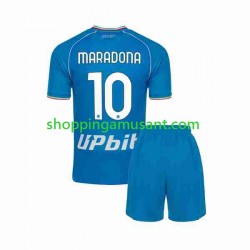Maillot de Foot Naples Maradona 10 Enfant Domicile 2023-2024 Manche Courte