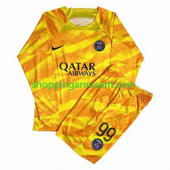 Maillot de Foot Paris Saint-Germain DONNARUMMA 99 Gardien Enfant Extérieur 2023-2024 Manche Longue