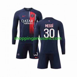 Maillot de Foot Paris Saint-Germain Lionel Messi 30 Enfant Domicile 2023-2024 Manche Longue