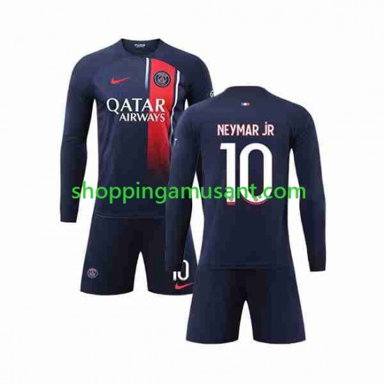 Maillot de Foot Paris Saint-Germain Neymar Jr 10 Enfant Domicile 2023-2024 Manche Longue