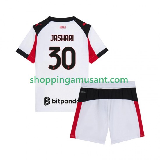 Maillot de Foot AC Milan Ardon Jashari 30 Enfant Extérieur 2025-2026 Manche Courte