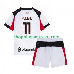 Maillot de Foot AC Milan Christian Pulisic 11 Enfant Extérieur 2025-2026 Manche Courte