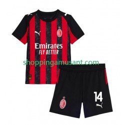 Maillot de Foot AC Milan Modrić Luca 14 Enfant Domicile 2025-2026 Manche Courte