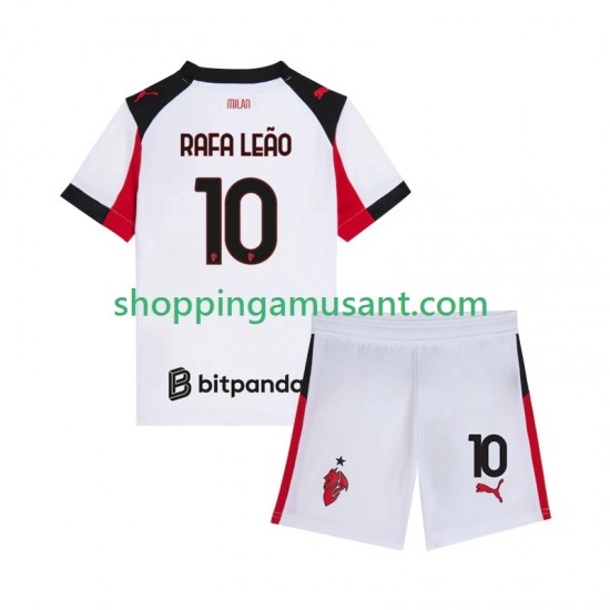 Maillot de Foot AC Milan Rafael Leao 10 Enfant Extérieur 2025-2026 Manche Courte