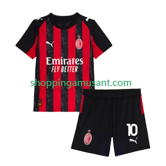 Maillot de Foot AC Milan Rafael Leao 10 Enfant Domicile 2025-2026 Manche Courte