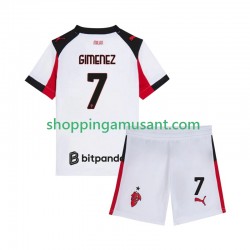 Maillot de Foot AC Milan Santiago Gimenez 7 Enfant Extérieur 2025-2026 Manche Courte