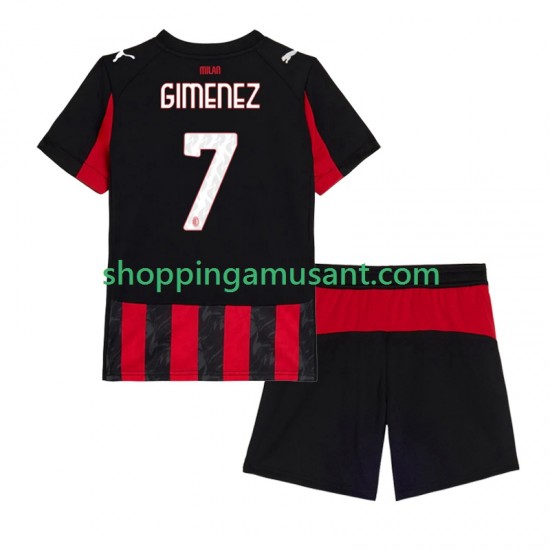 Maillot de Foot AC Milan Santiago Gimenez 7 Enfant Domicile 2025-2026 Manche Courte