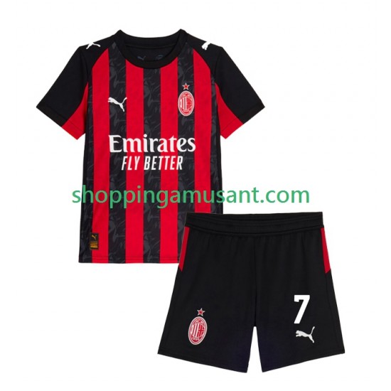 Maillot de Foot AC Milan Santiago Gimenez 7 Enfant Domicile 2025-2026 Manche Courte