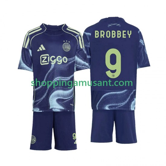 Maillot de Foot Ajax Amsterdam Brian Brobbey 9 Enfant Extérieur 2025-2026 Manche Courte