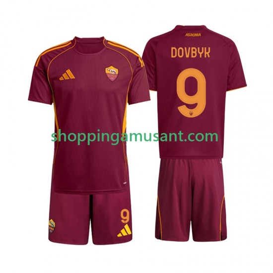Maillot de Foot AS Rome Artem Dovbyk 9 Enfant Domicile 2025-2026 Manche Courte