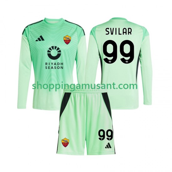 Maillot de Foot AS Rome Mile Svilar 99 Gardien Enfant Extérieur 4ème 2025-2026 Manche Longue