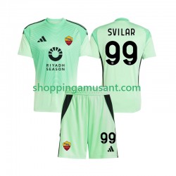 Maillot de Foot AS Rome Mile Svilar 99 Gardien Enfant Extérieur 4ème 2025-2026 Manche Courte
